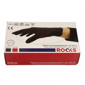 RĘKAWICE NITRYLOWE GARAGE BLACK L, KPL 100 SZT